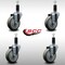 Service Caster 4'' SS Gray Poly Wheel Swivel 1-1/8'' Expanding Stem Caster Set, 4PK SCC-SSEX20S414-PPUB-118-4 - alternate 3